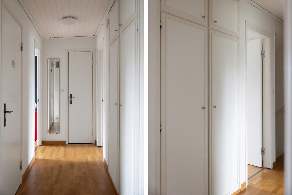 Hall med garderober och KLK