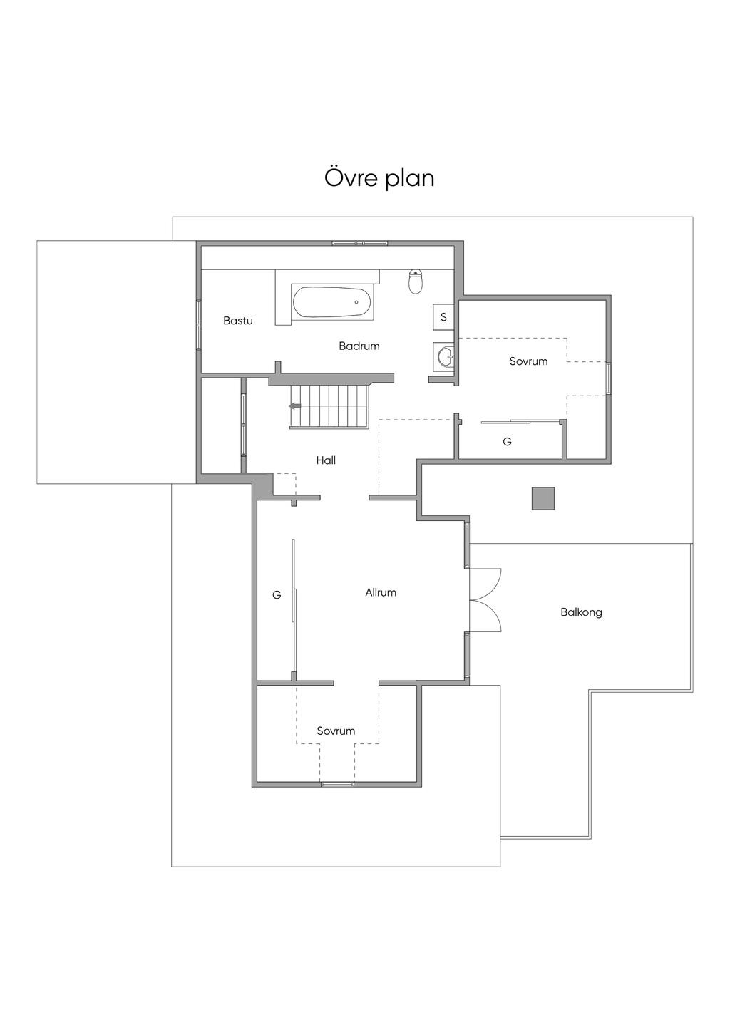 Planlösning övre plan