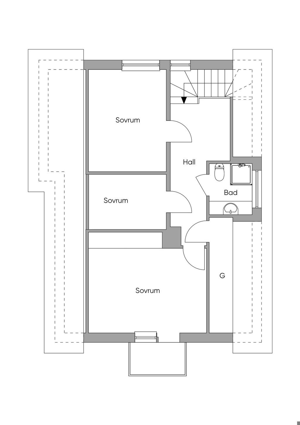 Planlösning, övre plan