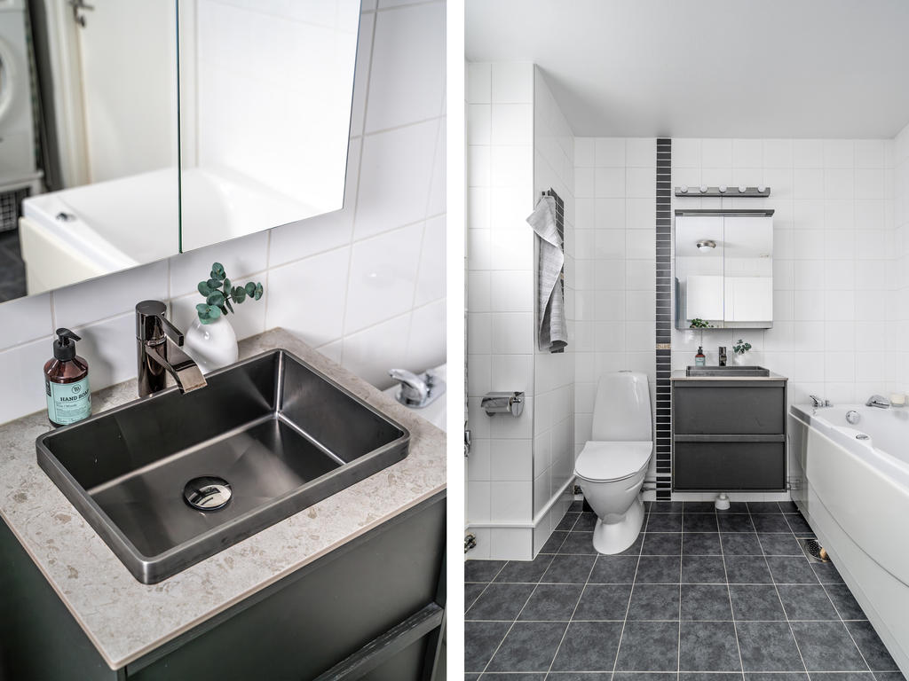 Övre badrummet, detaljbilder