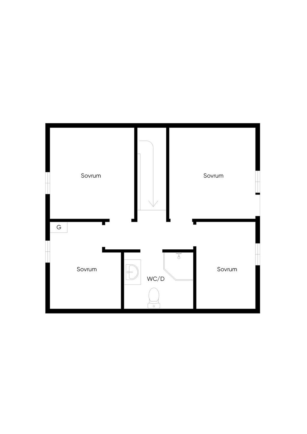 Planlösning, övre plan