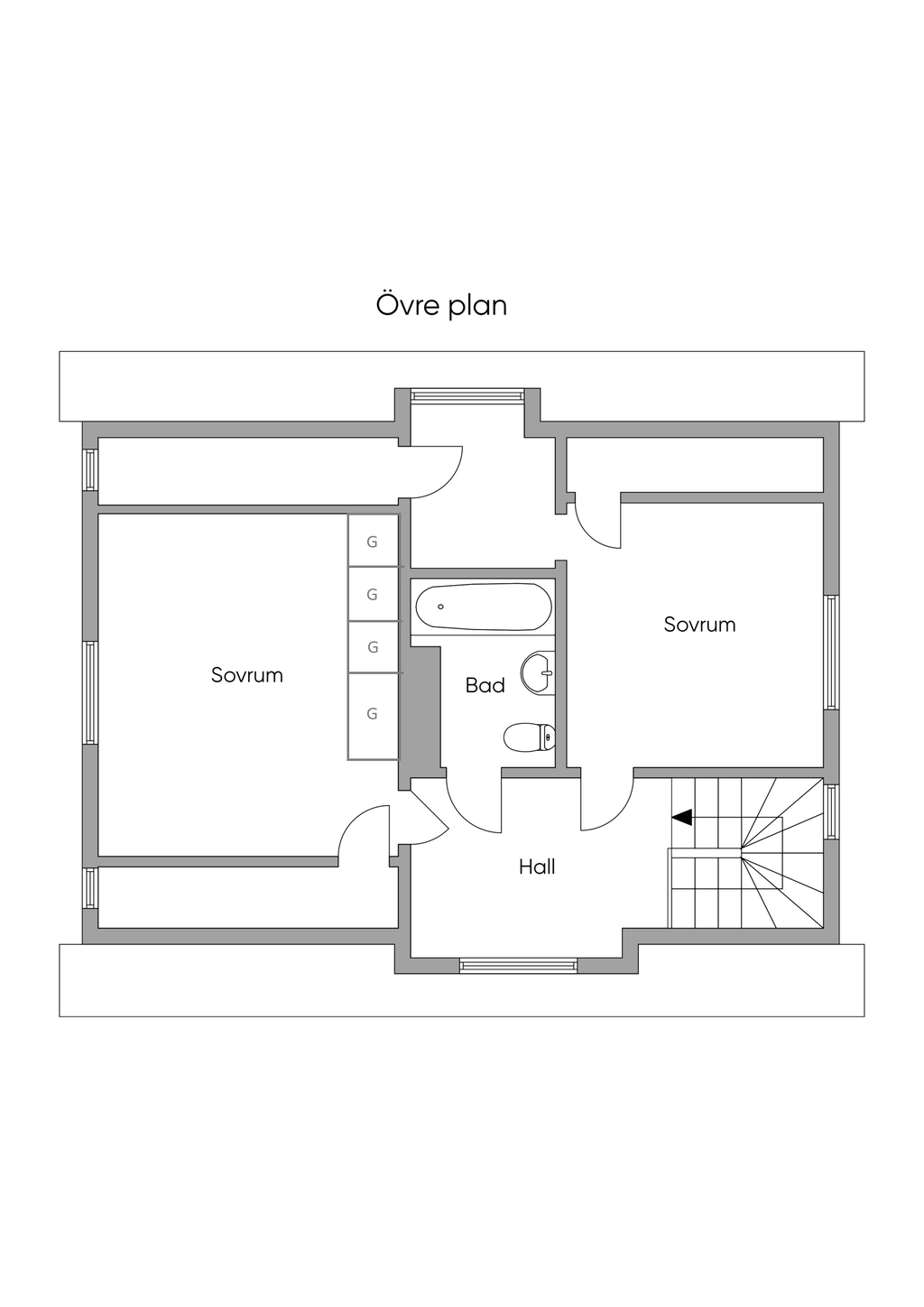 Planlösning övre plan