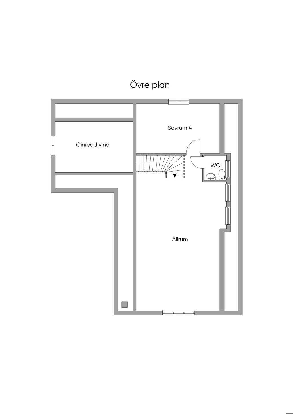 Planritning övreplan 3D