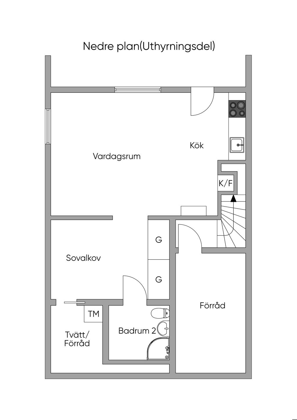 Nedre plan (Uthyrningsdel)