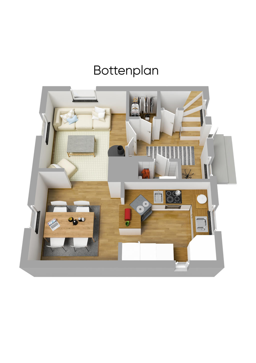 Planlösning entréplan 3D