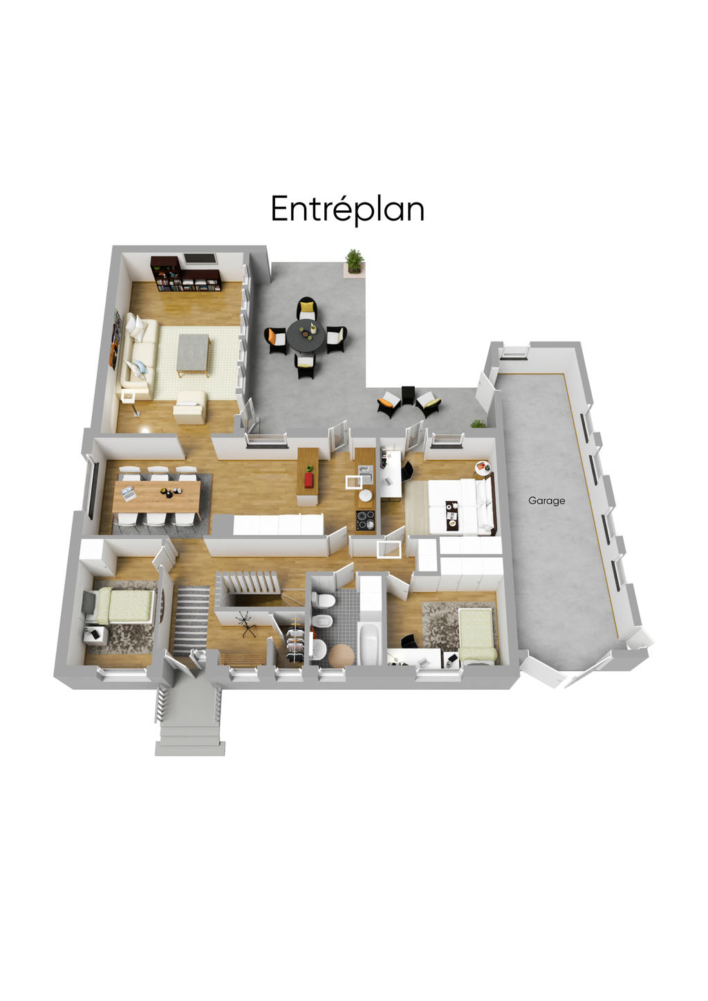 Planlösning entréplan 3D