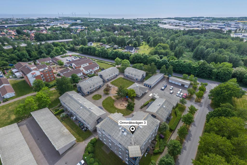 Drönar vy över Ormvråksvägen 3