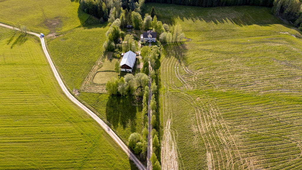 Huset högt från ovan