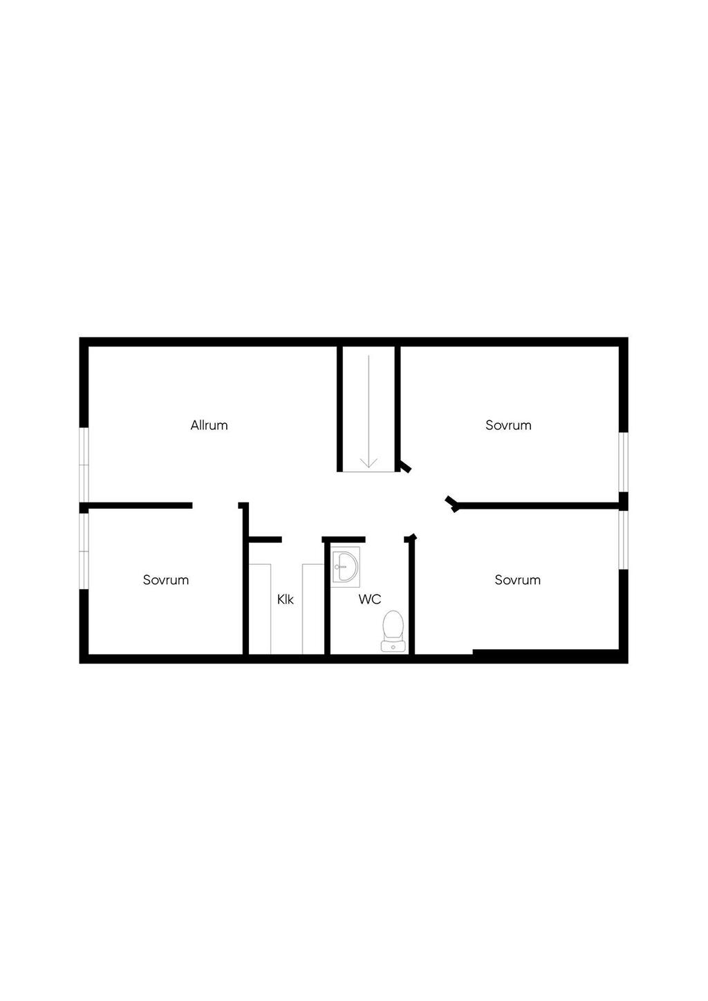 Planlösning, övre plan 