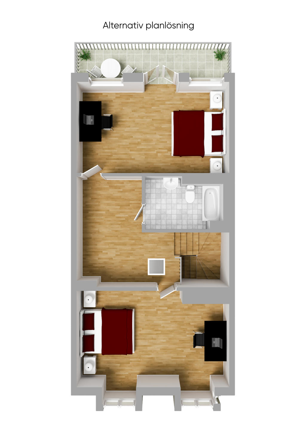 Alternativ planlösning ovanvåning