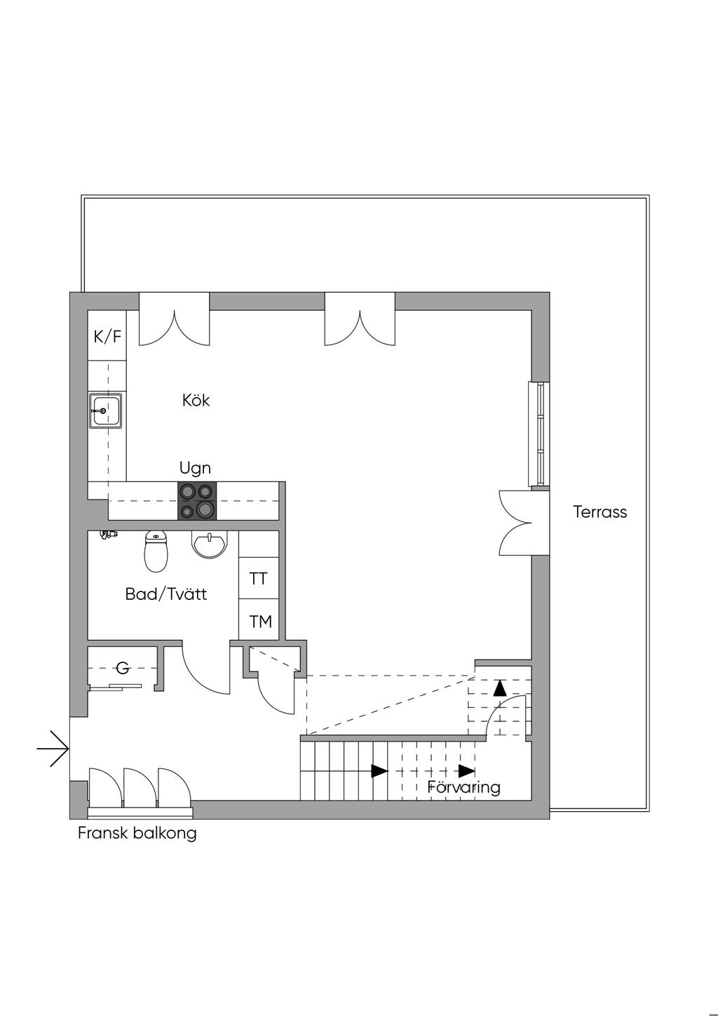 Planlösning - Nedre plan