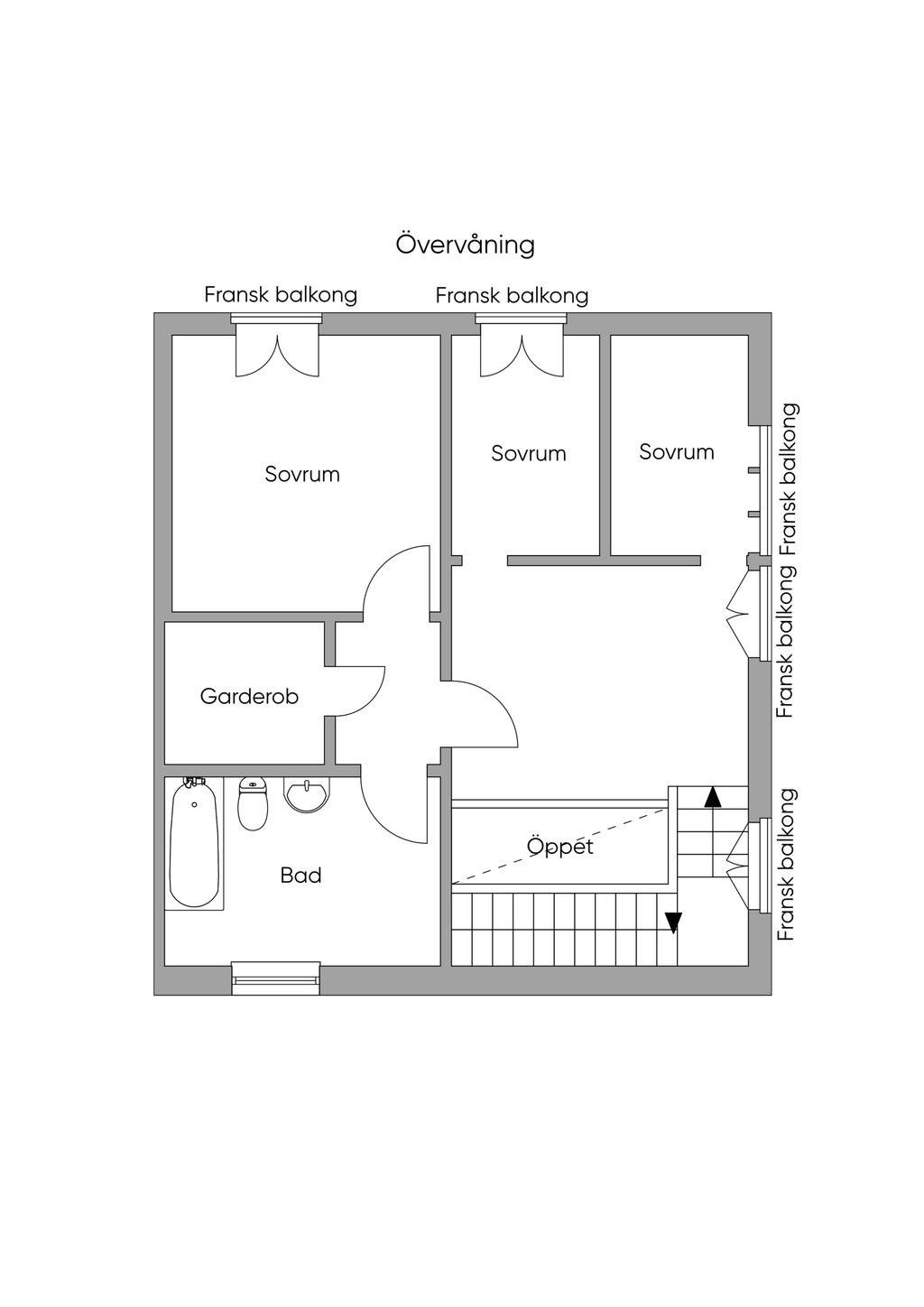 Planlösning - Övre plan