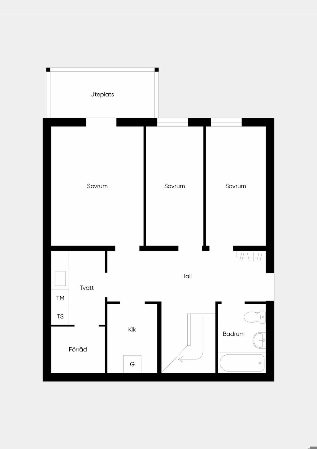 Planritning entré alt 2