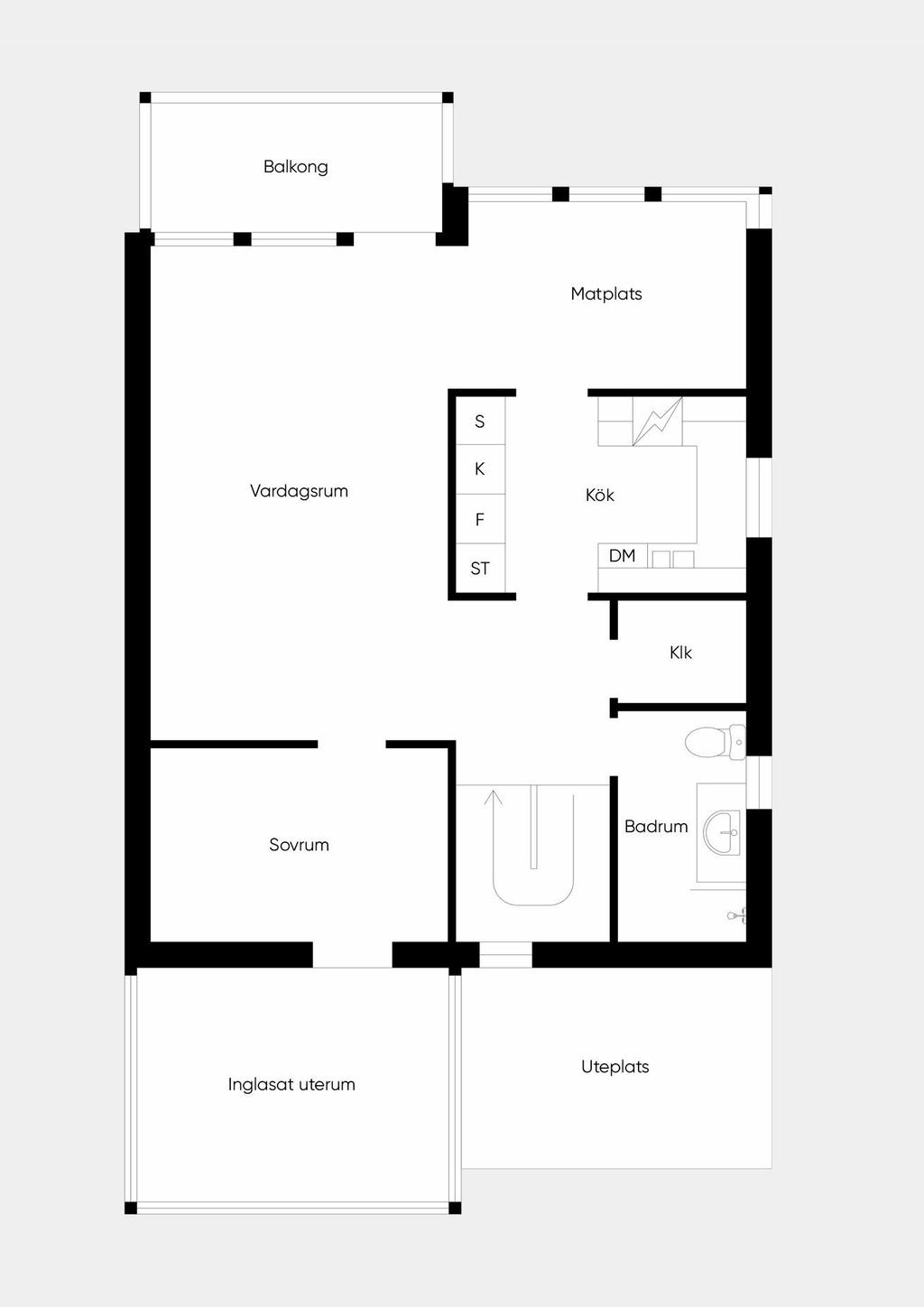 Planritning övre plan alt 2