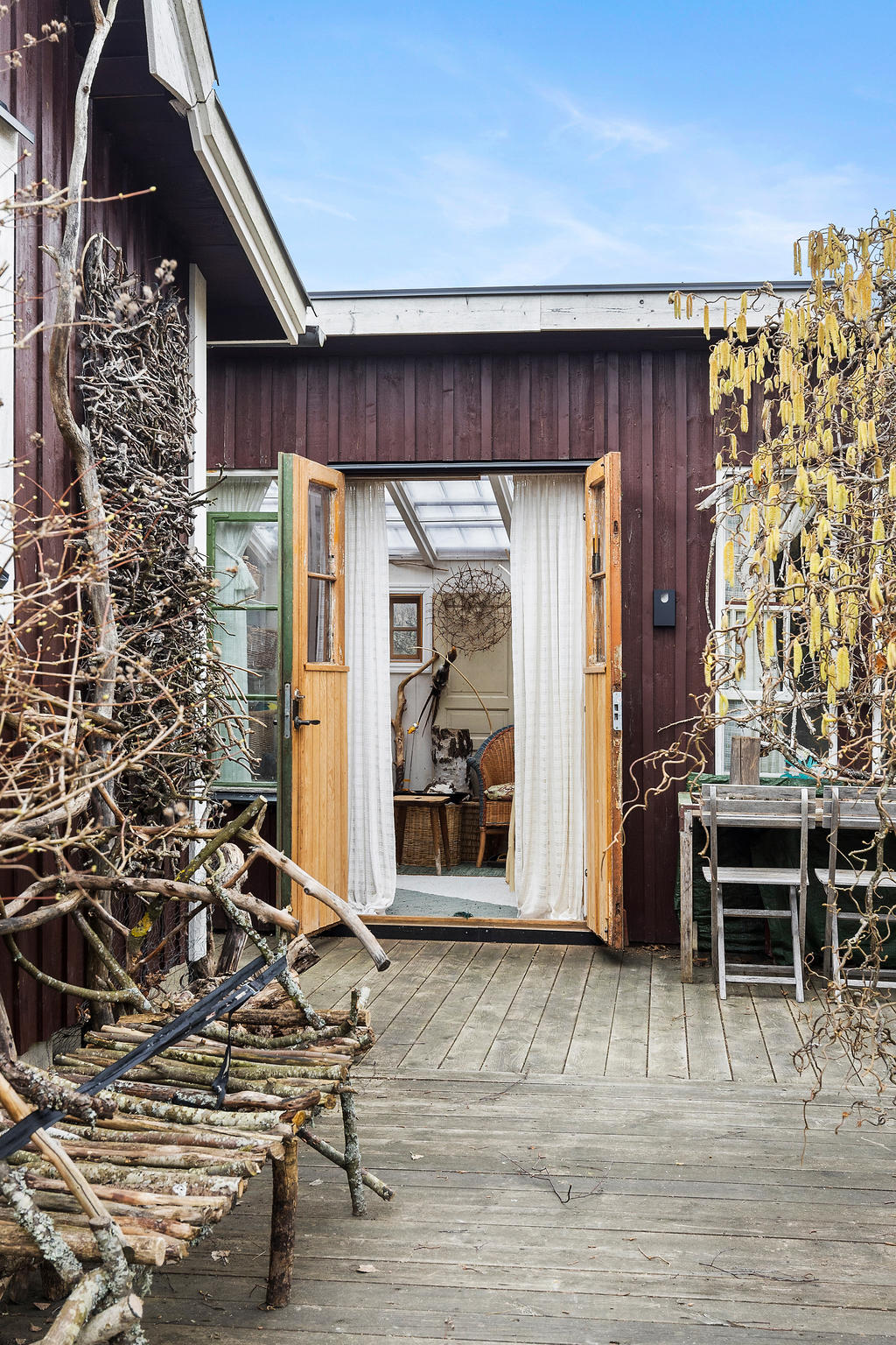 Dubbeldörrar till sommarrummet