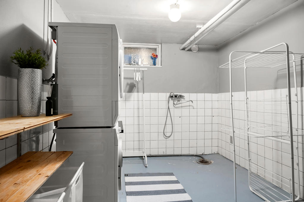 Tvättstuga i källarplan