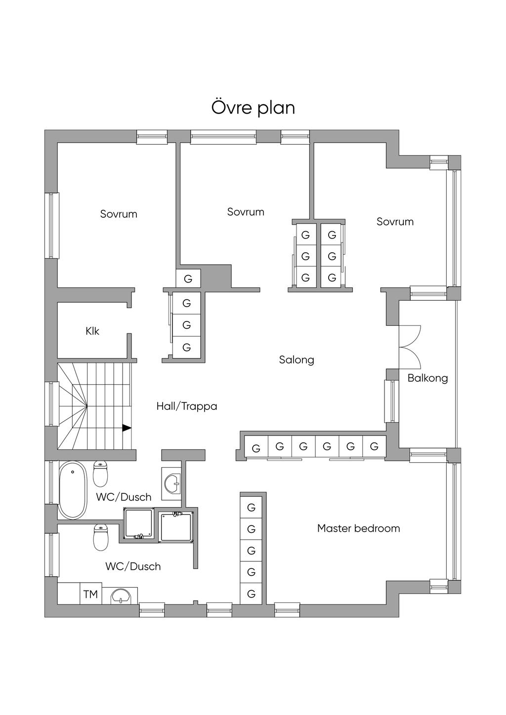 Övre plan.