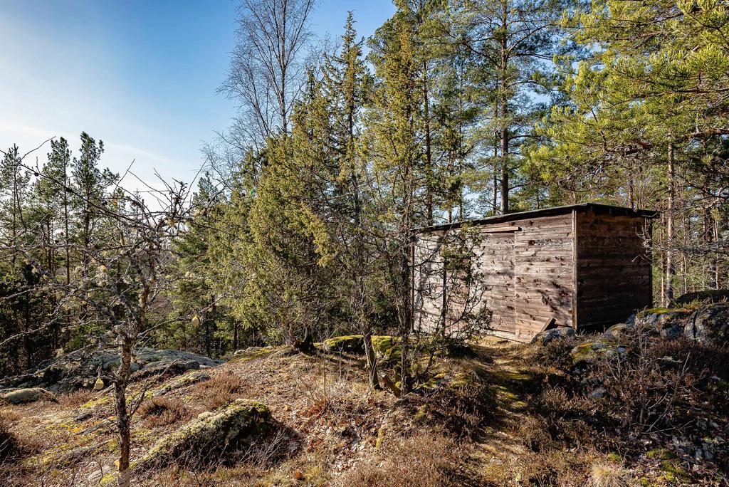 Vedbod och förråd på berget