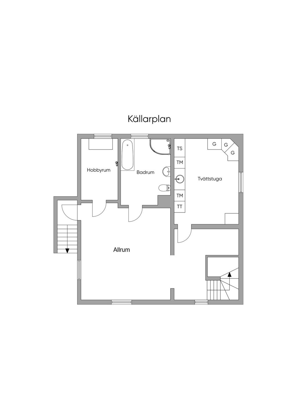 Planritning, källarplan