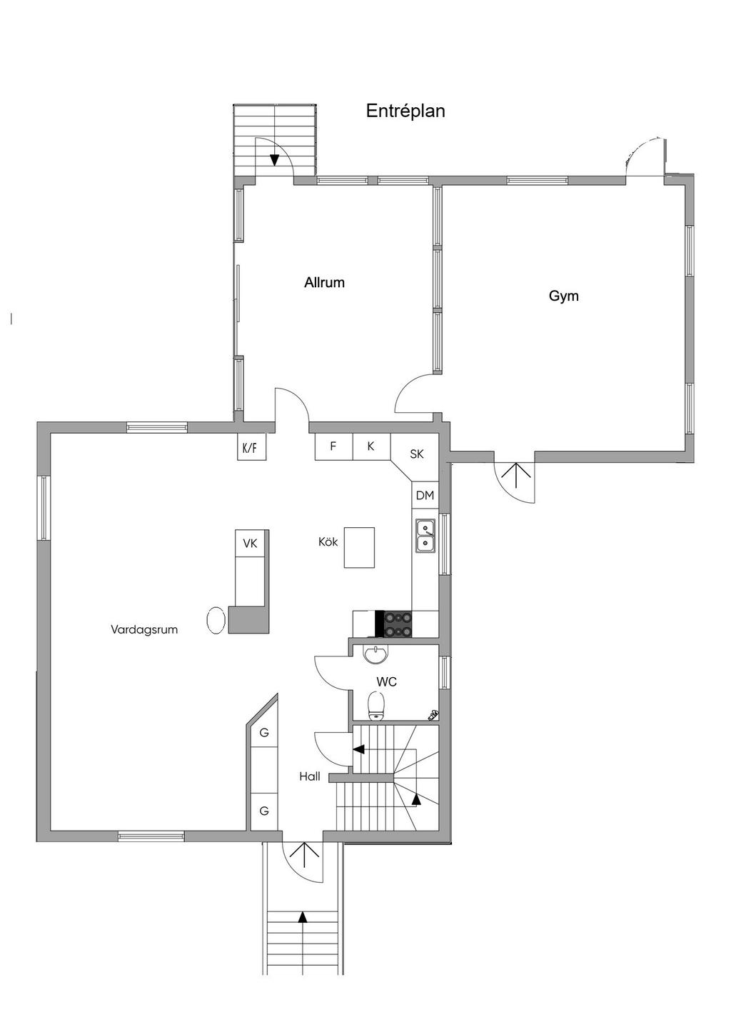 Planritning, entréplan