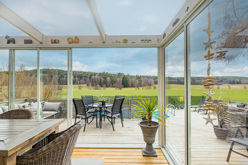 Fantastisk utsikt från uterummet