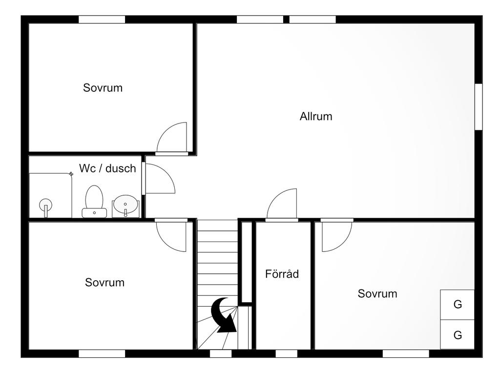 Planlösning övre plan