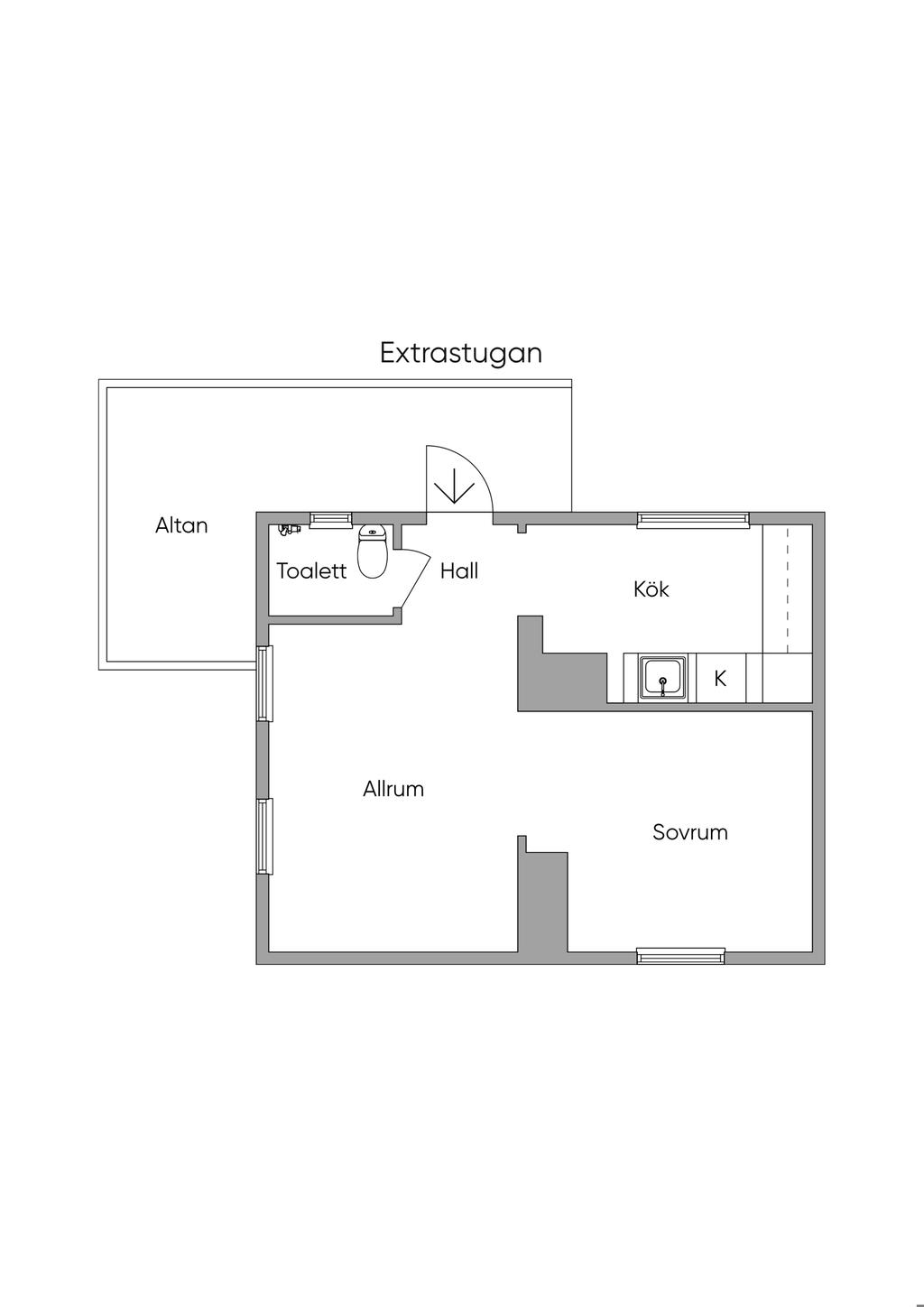 Planlösning gäststuga