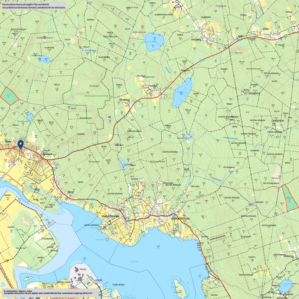 Fastighetskarta inklusive skogen.