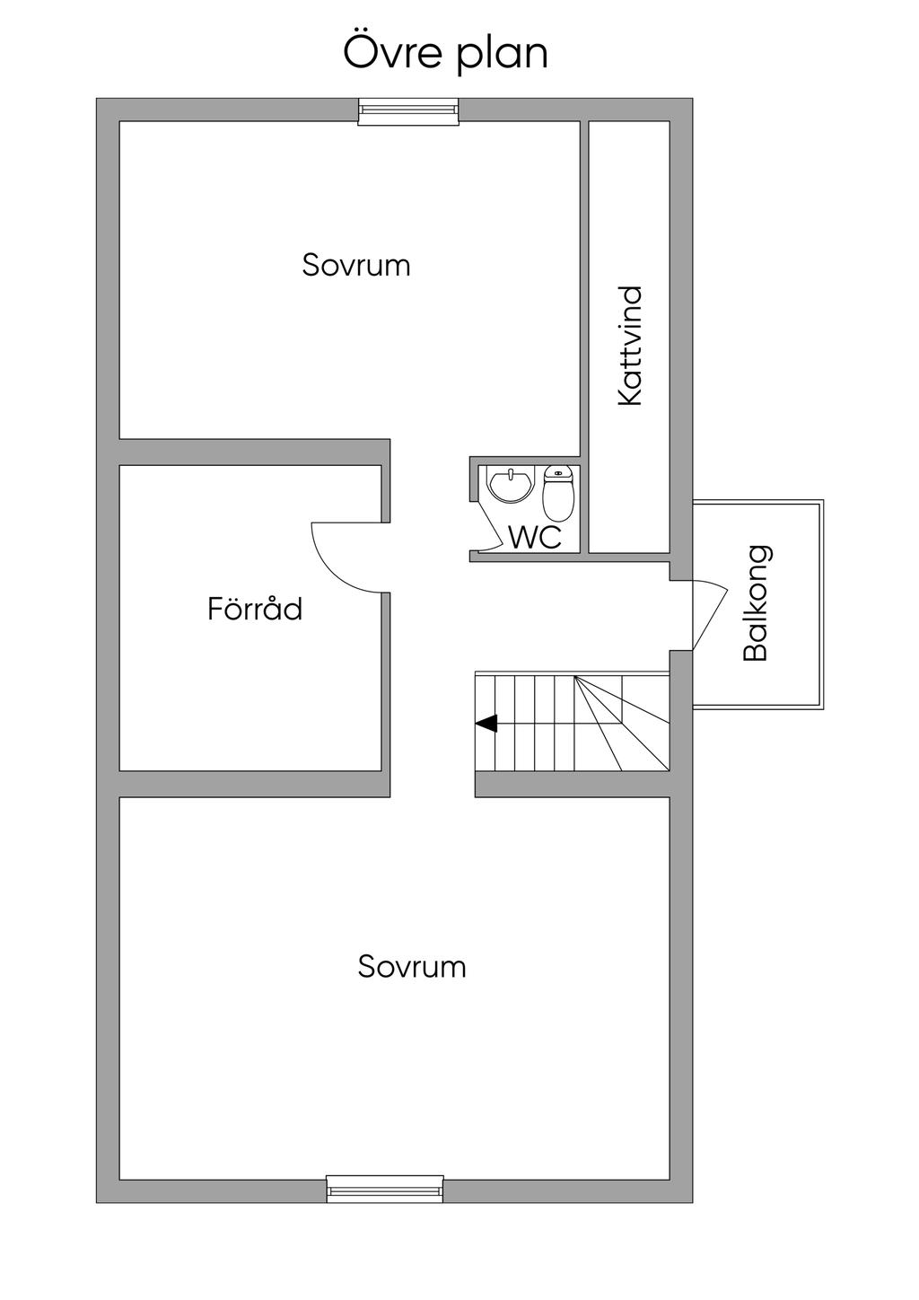 Planlösning övre plan