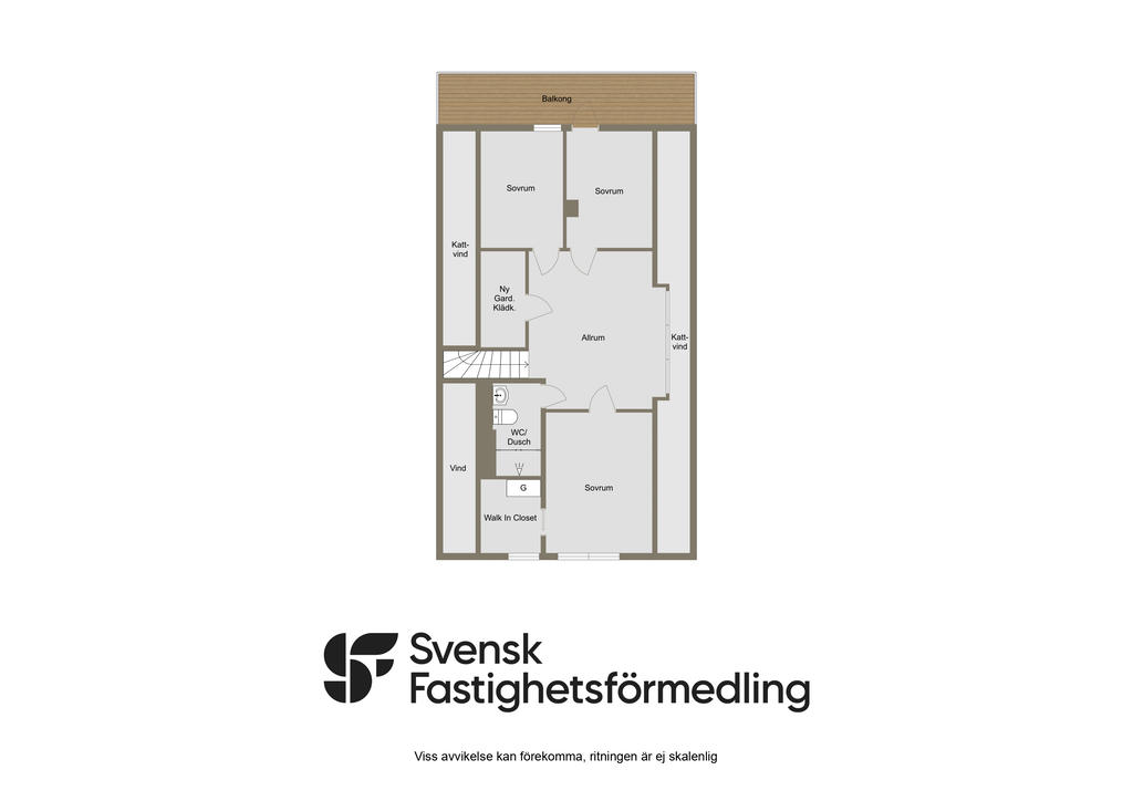 Alternativ planritning med ytterligare sovrum på övervåningen