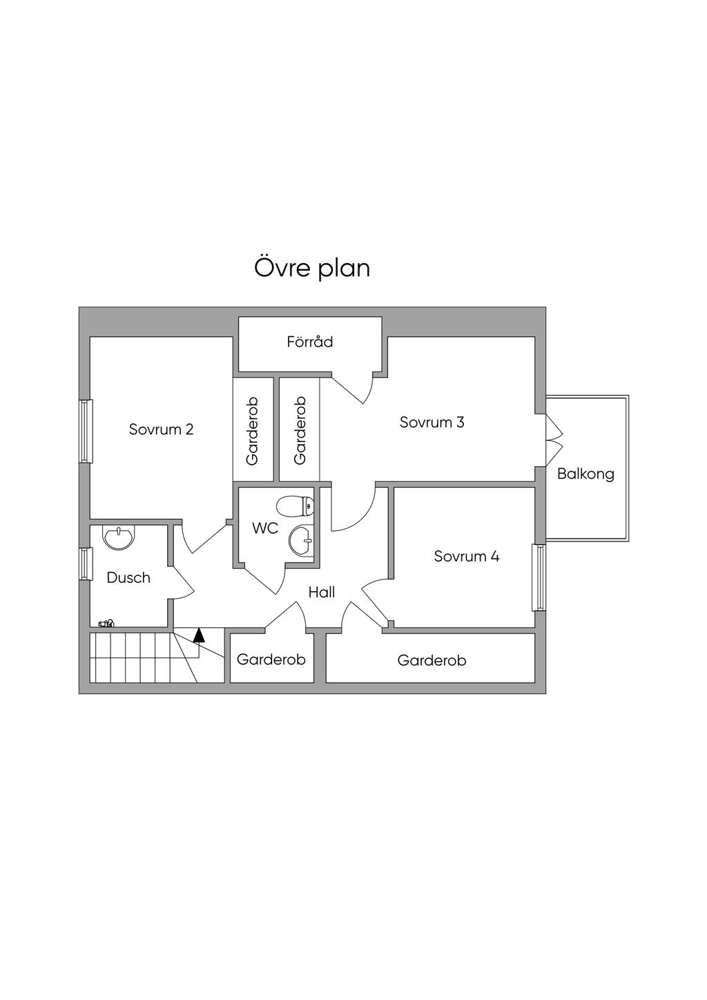 Planlösning övre plan