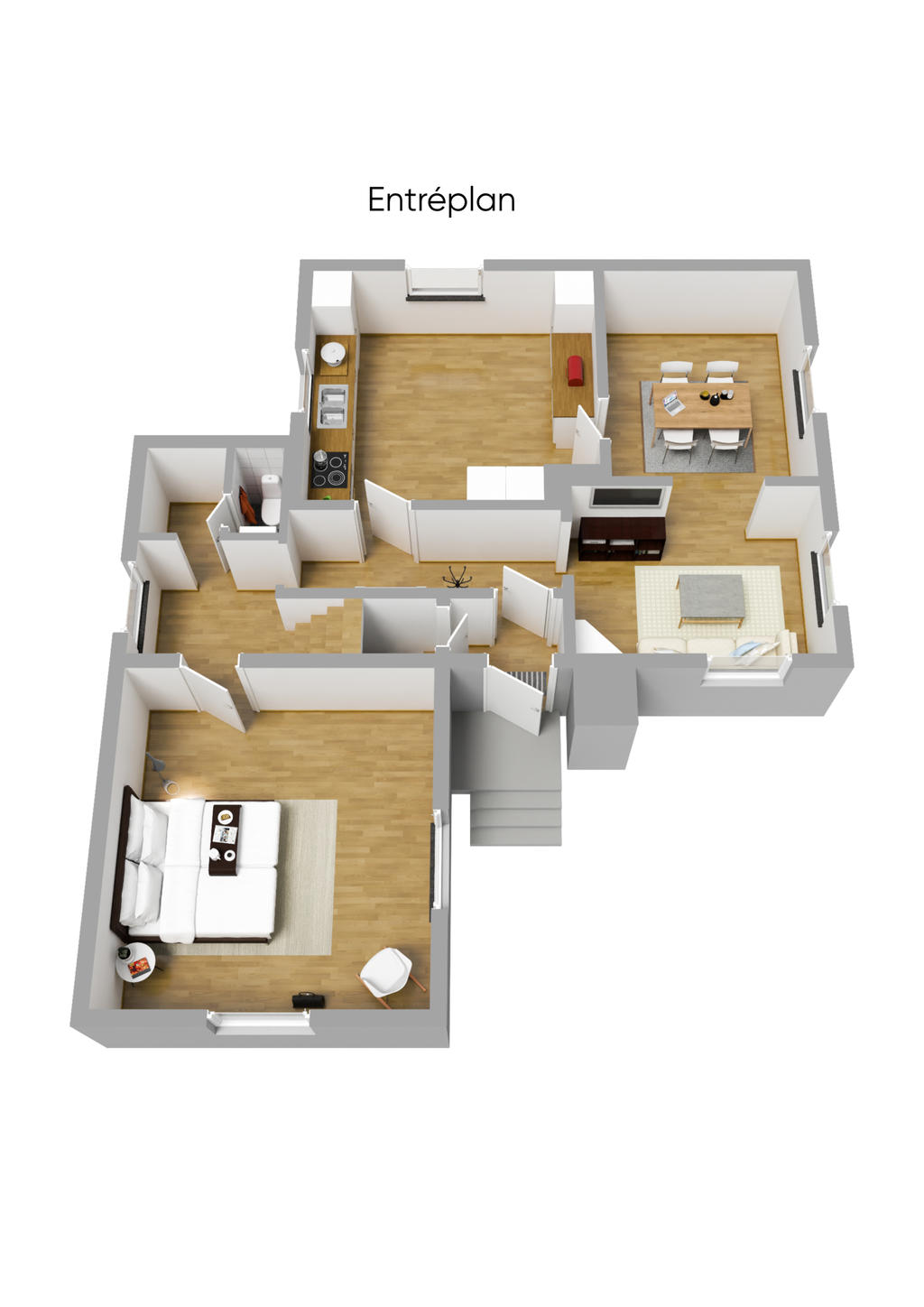 Planlösning entréplan 3D
