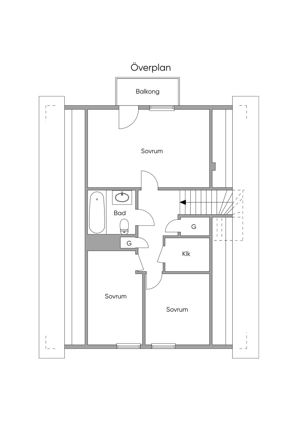 Planlösning övre plan