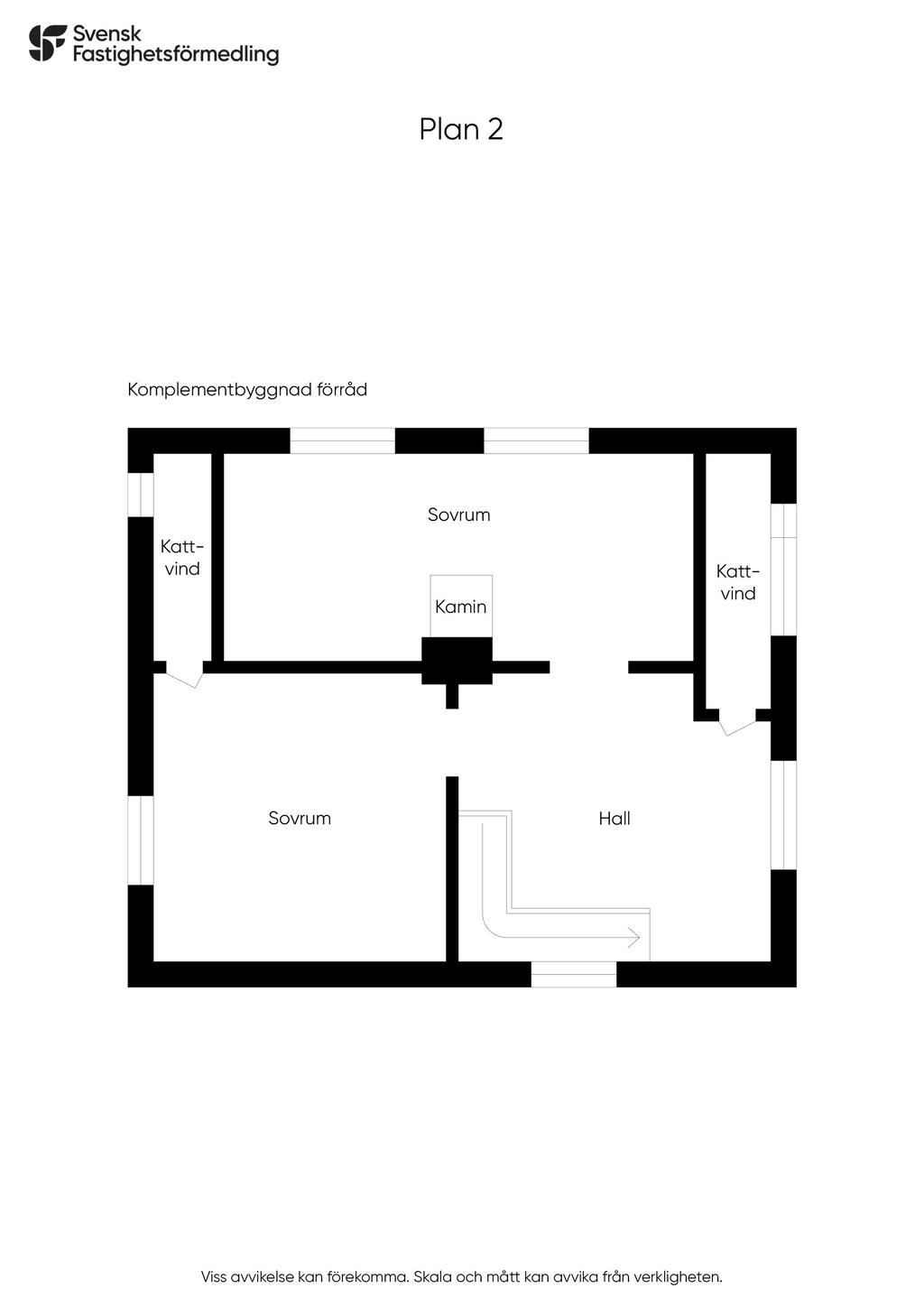 Komplementsbyggnad / Förråd övre plan