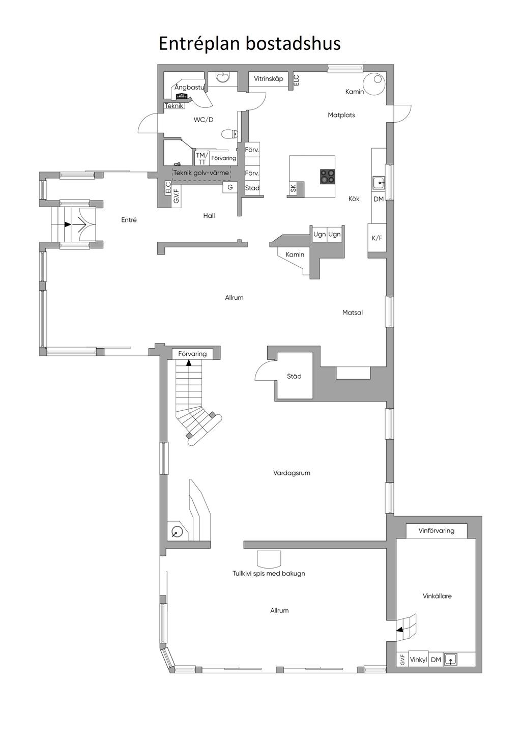Entréplan bostadshus.