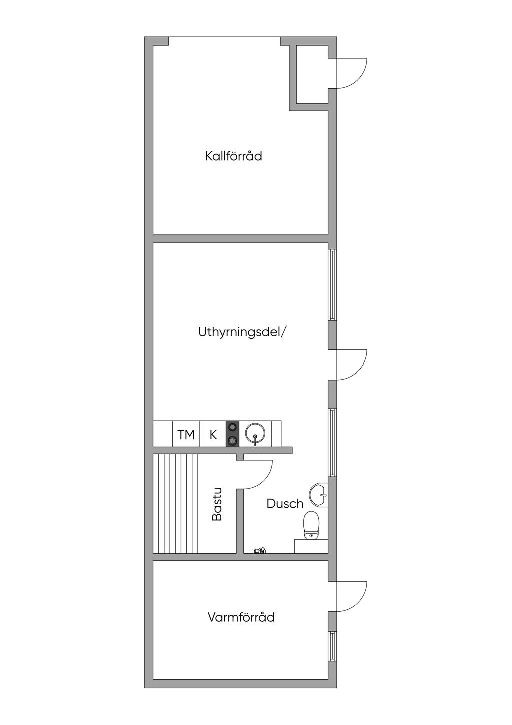 F.d garage, numera uthyrningsdel och förråd