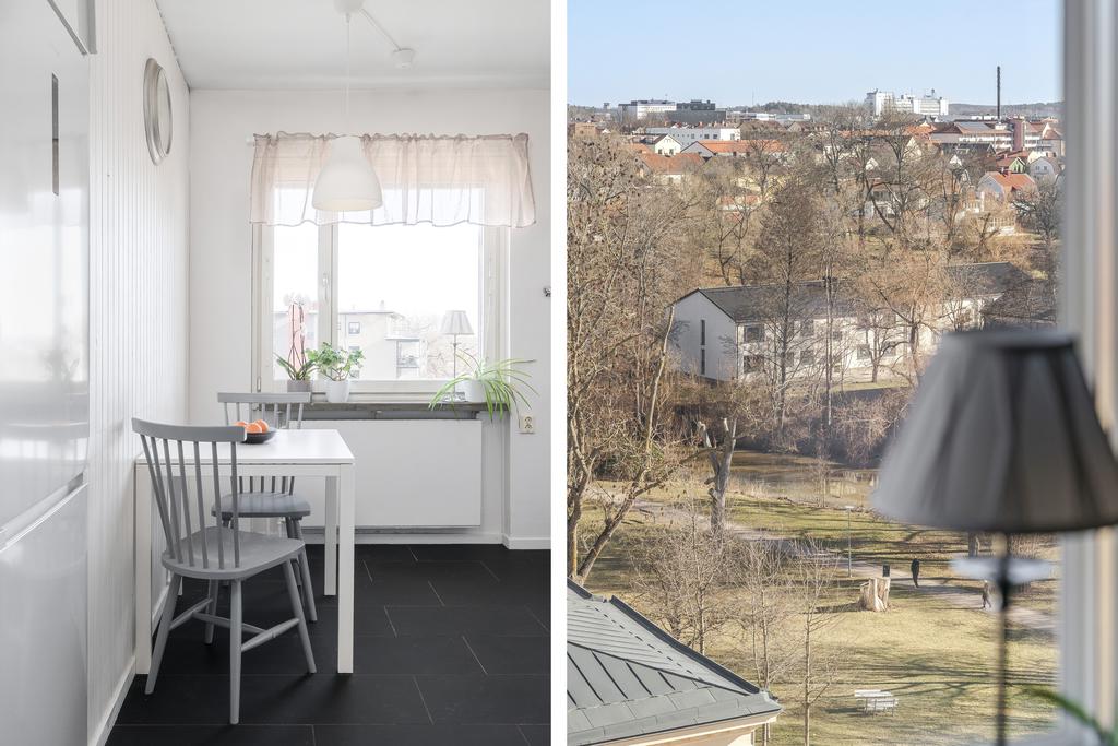 Plats för matbord - utsikt från köksfönstret