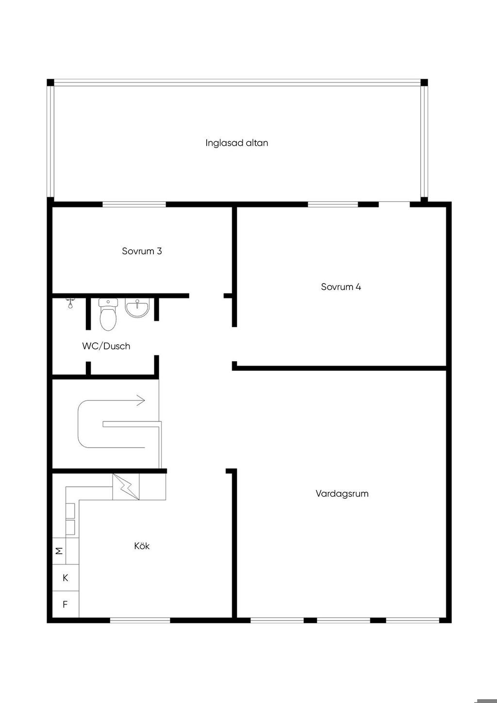 Planlösning övreplan. 