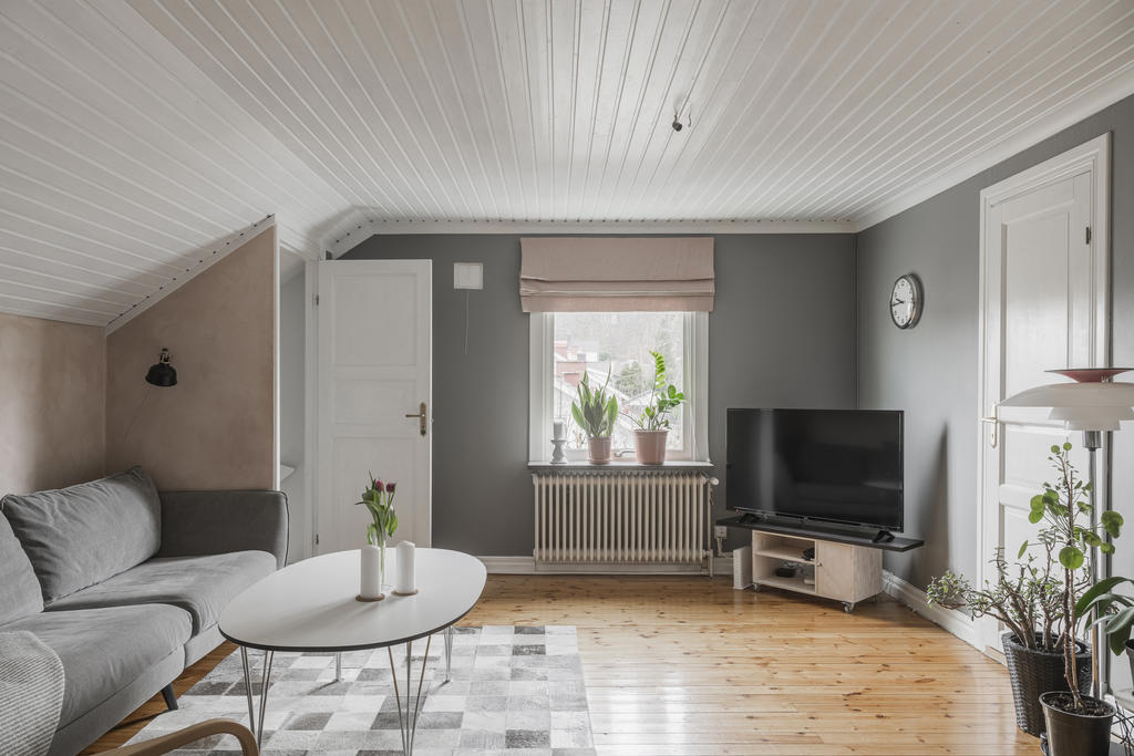 Vardagsrum på övre plan