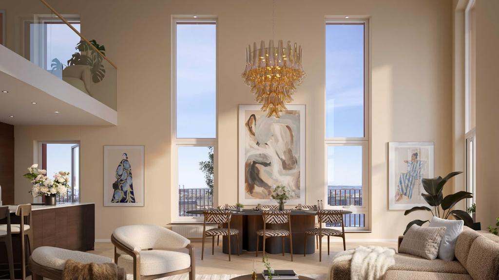 Från studioettan till penthouse med dubbel takhöjd
Brf Brandtornet väntar hem som verkligen sticker ut. Här finns allt
från stilfulla ettor på 35 kvm med luftig studiokänsla och möjlighet
att kombinera boende och verksamhet, till spektakulär penthouse våning om fem rum på 163 kvm med imponerande dubbeltakhöjd
och en panoramavy från den fjortonde våningen som måste upplevas. Varje bostad är skapad för att ge dig något alldeles extra – oavsett storlek.