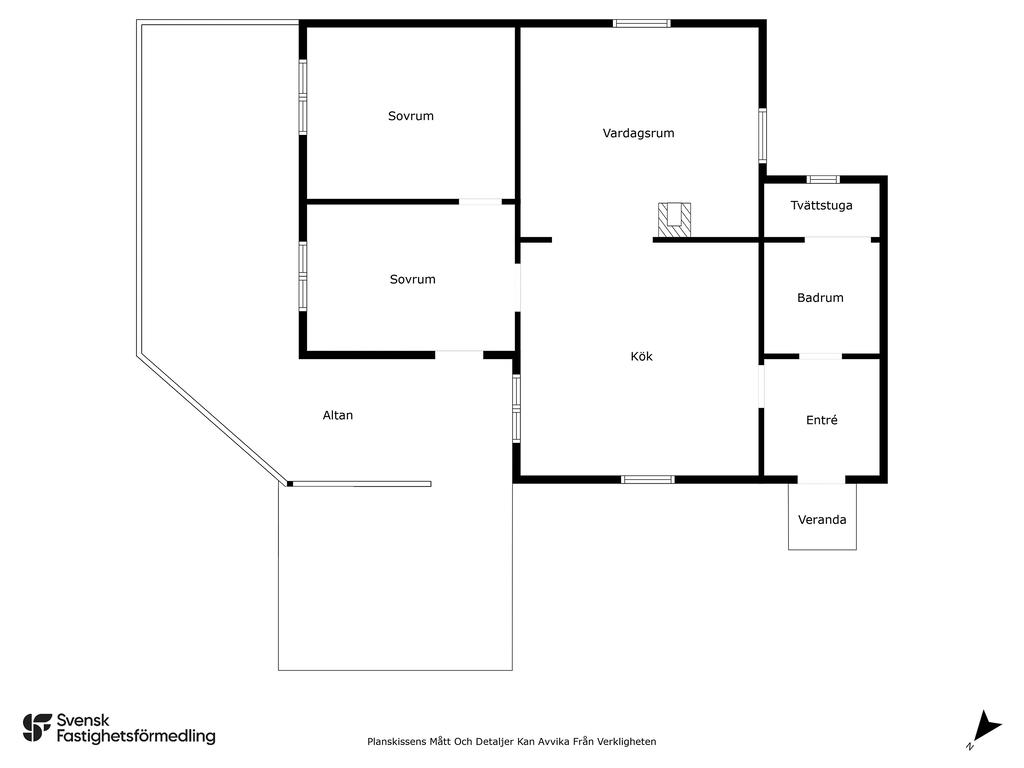 Planritning över HUS 1