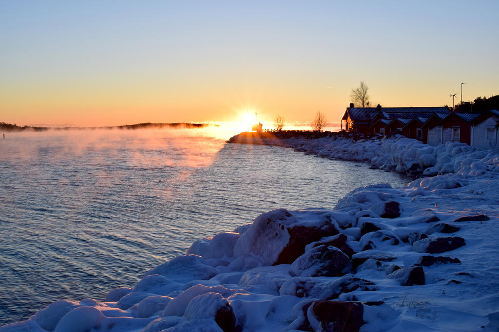 Fiskehamnen ute på Femöre i Oxelösund vintertid
(Foto: Visit Oxelösund)