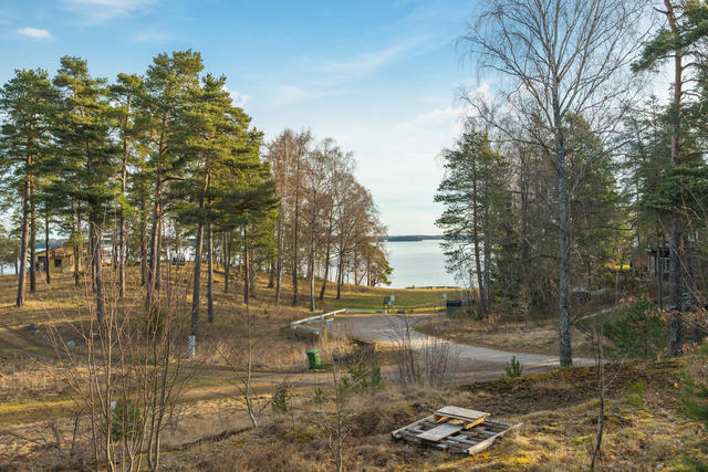 Utsikt från tomten mot stranden