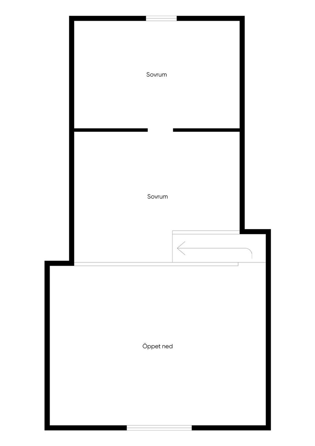Planritning Hus övre plan