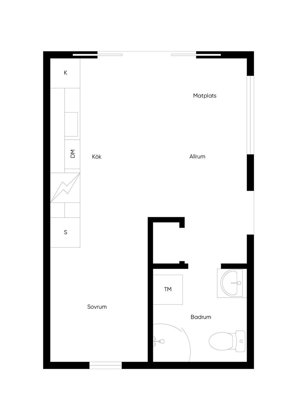 Planritning Attefallshus entréplan