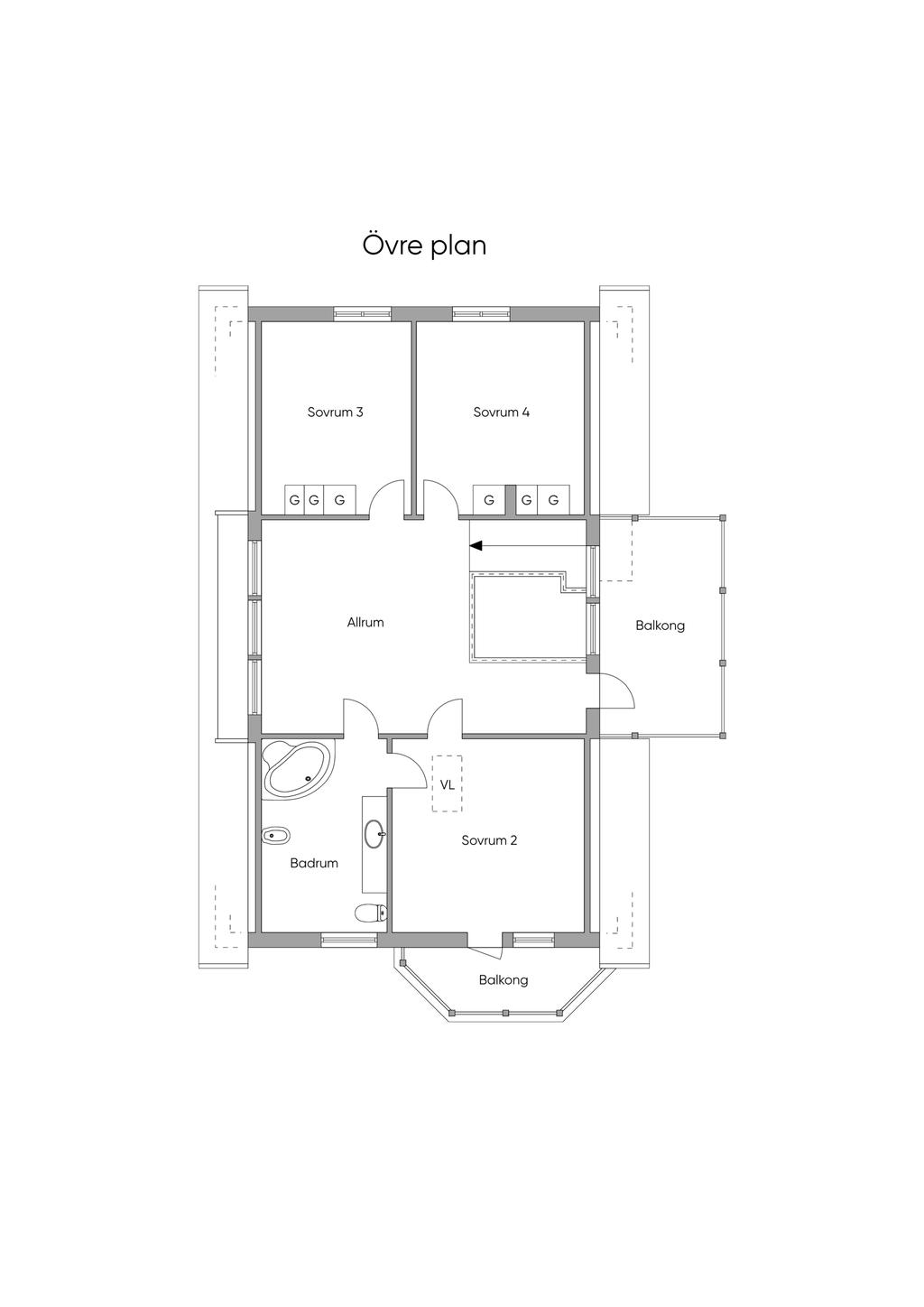 Övre plan, skiss