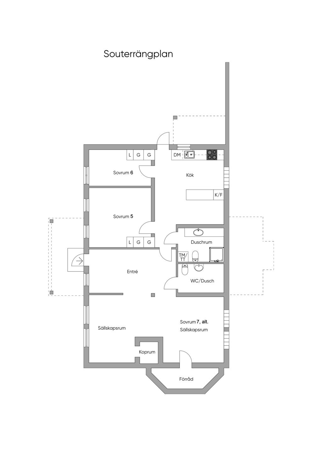Souterrängplan, skiss