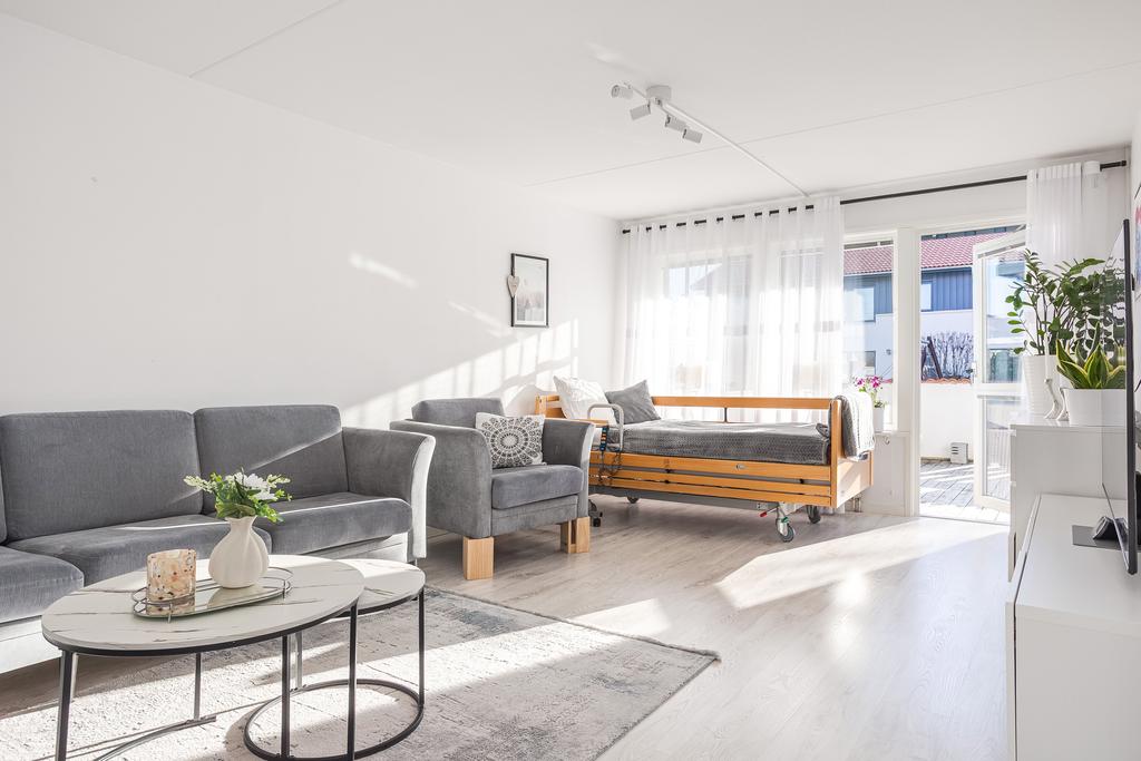 Utgång till terrassen på framsidan