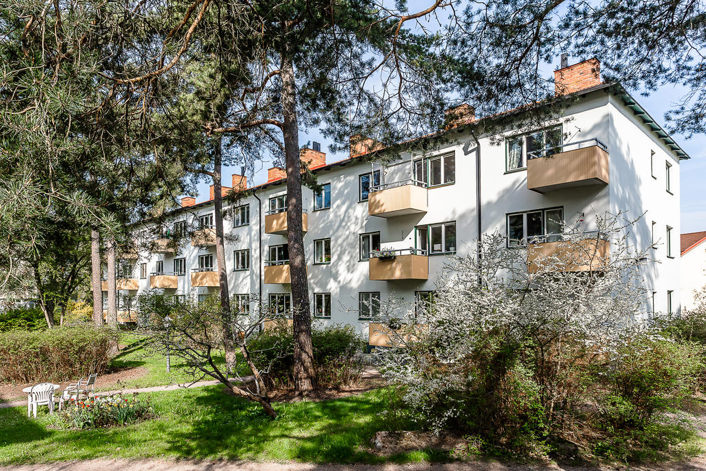 Lummig och fin innergård på husets baksida.