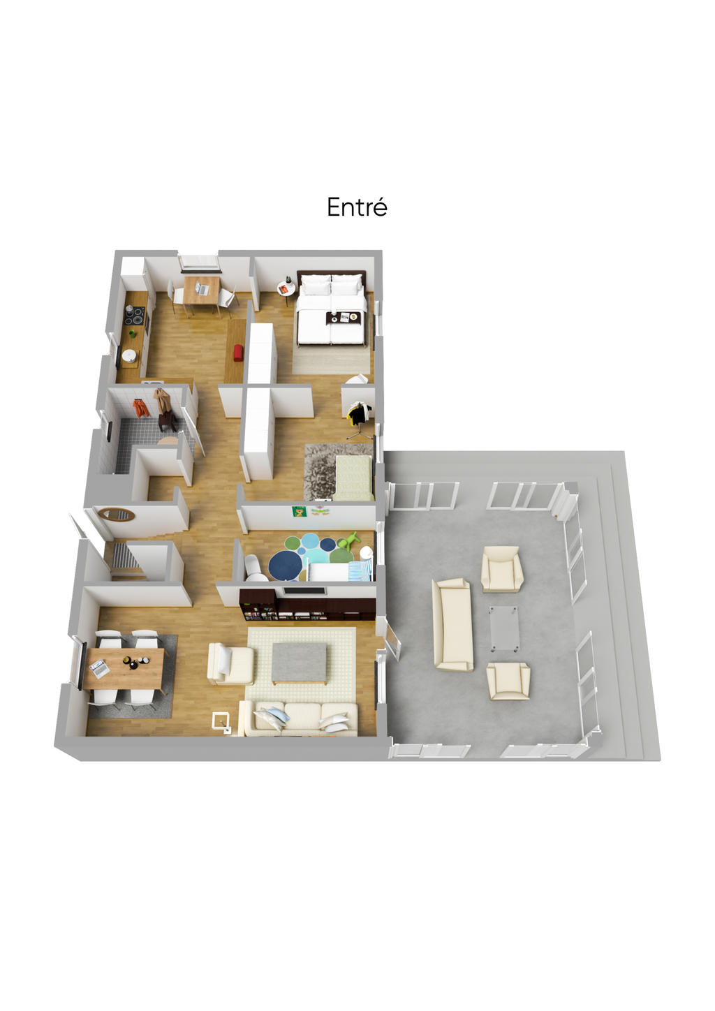 Planlösning entréplan 3D